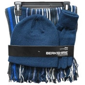 Wholesale - MEN BLUE HAT/SCARF/GLOVES SET C/P 48, UPC: 081715958152